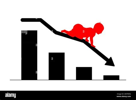 Birth Rate Decreasing And Declining Concept Demographic Decline Icon
