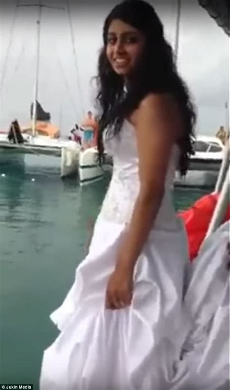 bride nearly drowns as she gets stuck under wedding dress daily mail online