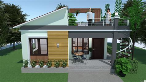 Planner 5d Buildsmall House Design With Roof Deck Garden Youtube