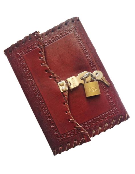 Handmade Leather Journal With Lock And Key Set Of Two Brown Etsy