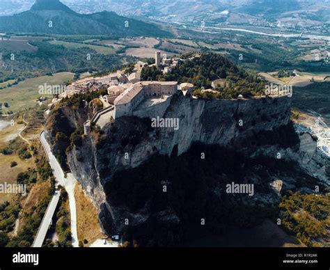 San Leo Italy Aerial View Of The Castle Of San Leo The Prison