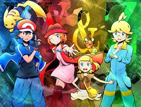 Ash And Pikachu With Their Kalos Friends ♡ I Give Good Credit To Whoever Made This Pokemon