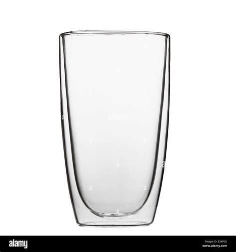 Double Walled Glass Isolated Against White Background Empty Glass