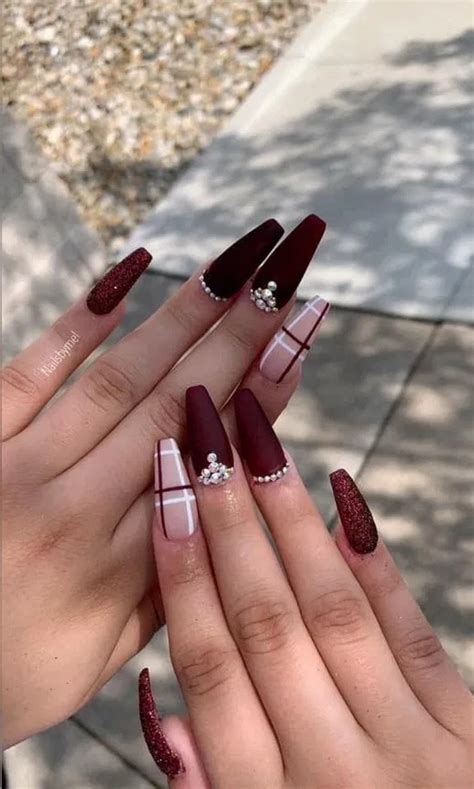 Classic Ideas For Party Fall Nails Nail Art Burgundy Nails