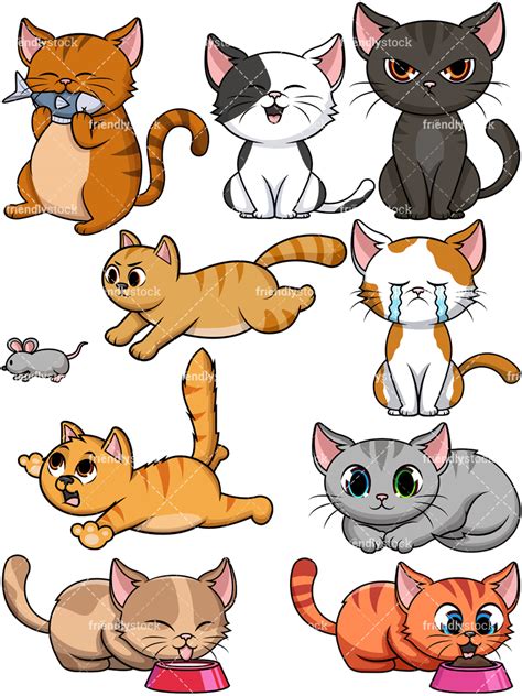 We have a massive amount of hd images that will make your computer or smartphone. Cute Cats Cartoon Vector Clipart - FriendlyStock