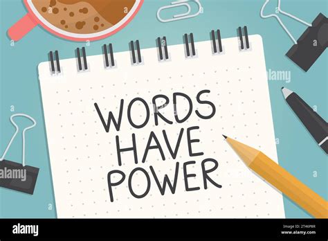 Words Have Power Text On A Spiral Notebook Flat Lay Composition