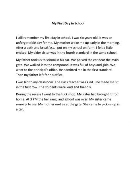 024 First Day Of School Essay Thumb In Middle My Writing Secondary