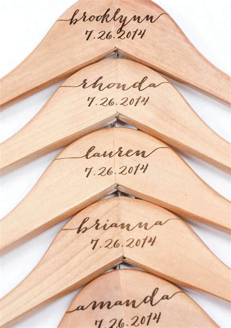 Personalized Bride Bridesmaid Groom Wedding Hanger With Date Custom