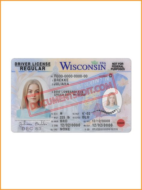Wisconsin Driver License Psd Documents Edit
