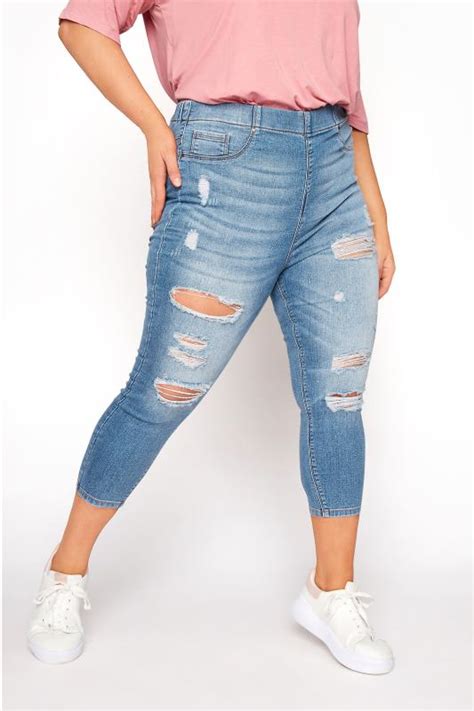 Plus Size Cropped Jeans Ladies 34 Length Jeans Yours Clothing