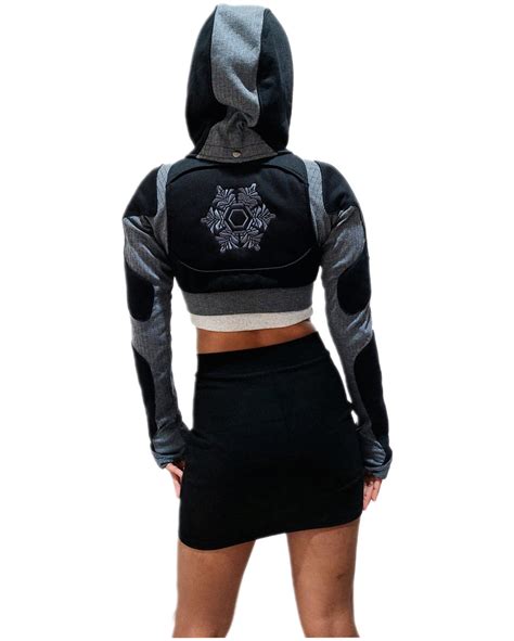 freq g hooded crop jacket buddhaful