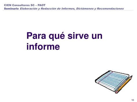 Ppt Para Qué Sirve Un Informe Powerpoint Presentation Free Download