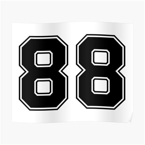 88 American Football Classic Vintage Sport Jersey Number In Black
