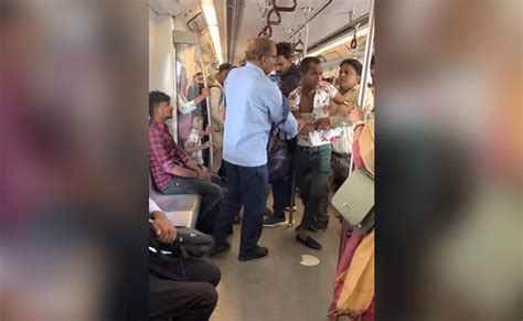 Viral Video Slaps Punches As Fight Breaks Out In Crowded Delhi Metro
