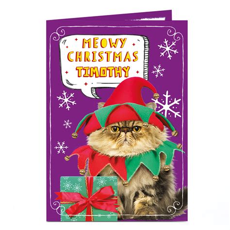 Buy Personalised Christmas Card Meowy Christmas For Gbp 179 Card