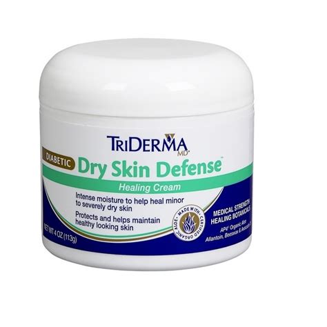 Triderma Md Diabetic Dry Skin Soothing Cream 4oz Jar Aloe Vera