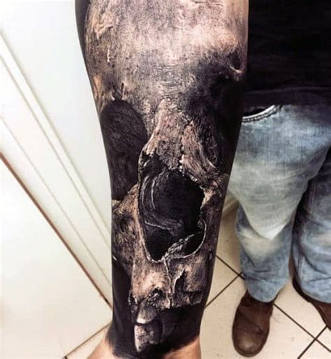 50 Realistic Skull Tattoos For Men - Masculine Design Ideas
