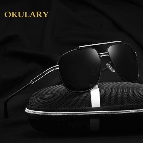 2018 Men Goggle Polarized Mirror Sunglasses Blackbluegreen Color