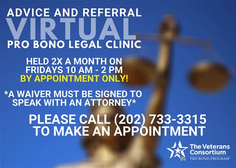 volunteer at pro bono legal clinics veterans consortium pro bono program