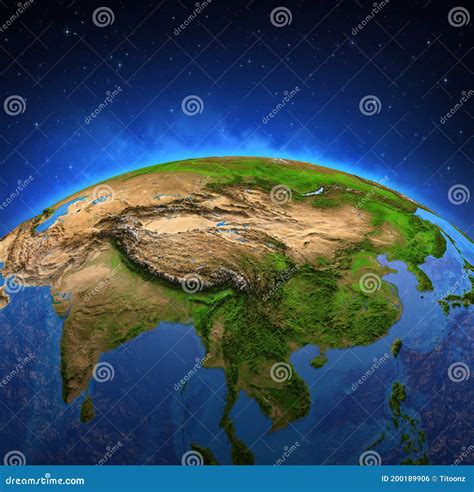 China And East Asia From Space Stock Illustration Illustration Of