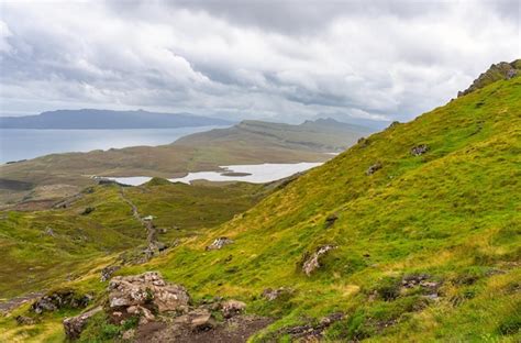 Grande Panorama Da Paisagem Típica Da Ilha De Skye Na Costa Oeste Da