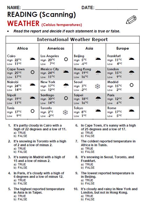 Unit 3 Weather Lesson 49 Worksheet Answers