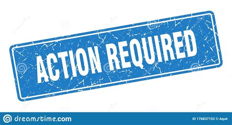 Action Required Sign Action Required Grunge Stamp Stock Vector
