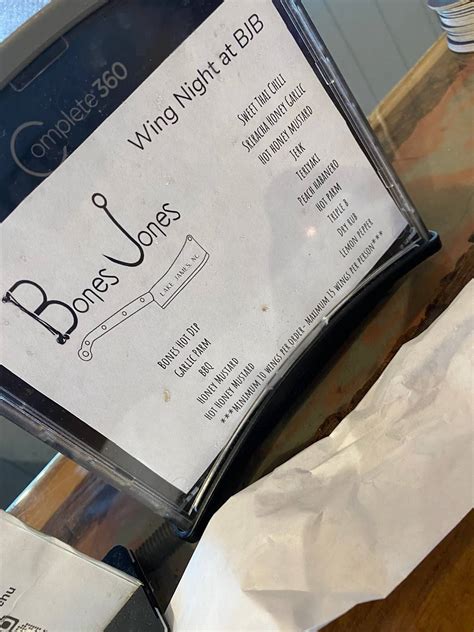 Menu at Bones Jones Burgers and Butchery steakhouse, Morganton