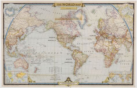 The World Map Old Map By National Geographic Society