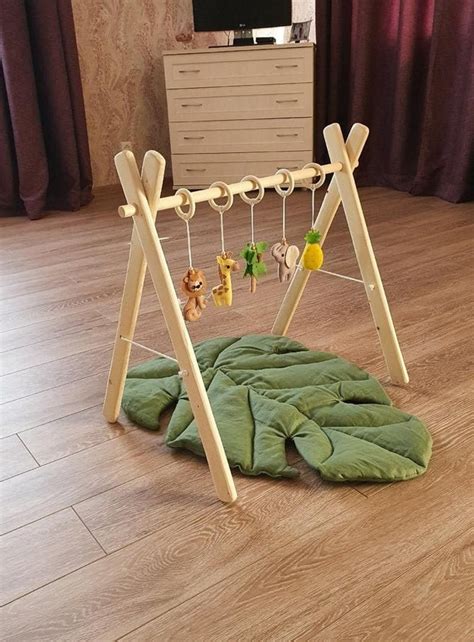 Wooden Baby Play Gym Baby Gym With Or Without Toy Set Baby Etsy