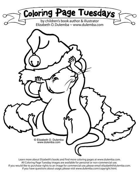 Christmas Mouse Coloring Pages Printable