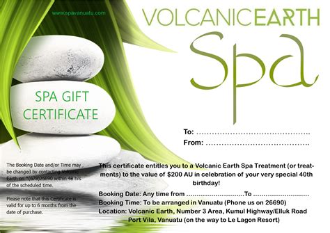 Spa T Cards Volcanic Earth Day Spa