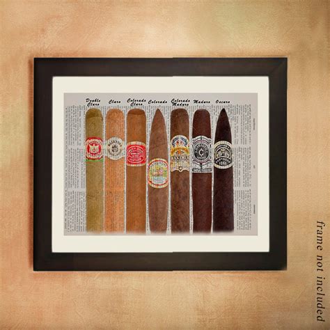 Cigar Dictionary Art Print Cigar Wrapper Chart Smoke Cigars Etsy