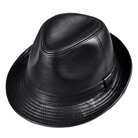 Winter Genuine Leather Wide Brim Stetson Fedoras British Hats For Men
