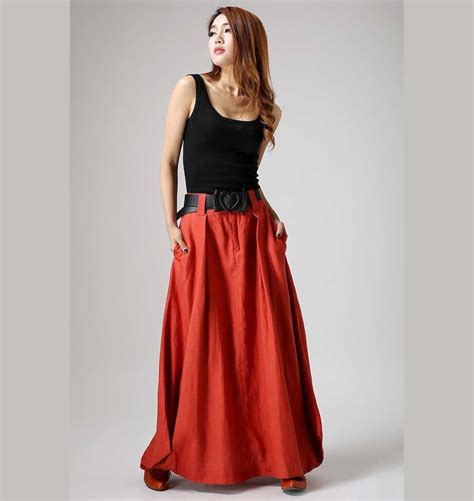 Long Linen Skirt Maxi Linen Skirt Linen Skirt Long Lagenlook Skirt