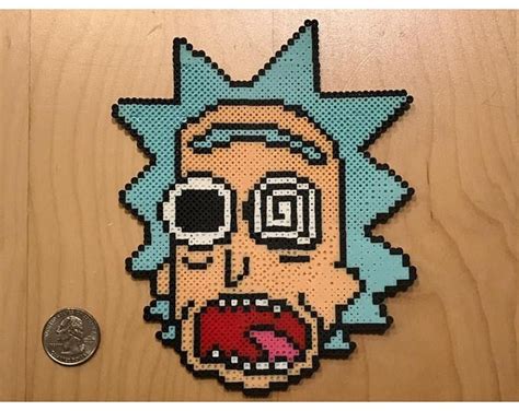 Tripping Out Rick Sanchez Rick And Morty Pixel Art Pattern Perler