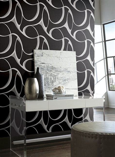 Black And Silver Wallpaper Living Room