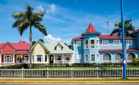 Beautiful Turquoise Pastel House In Samana Editorial Stock Photo