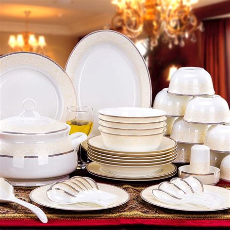 Fashion Dishes Set 56 Pieces Porcelain Tableware Set Dishes Korean