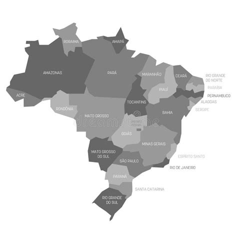 Brazil Map Of States Stock Vector Illustration Of Regional 203250837