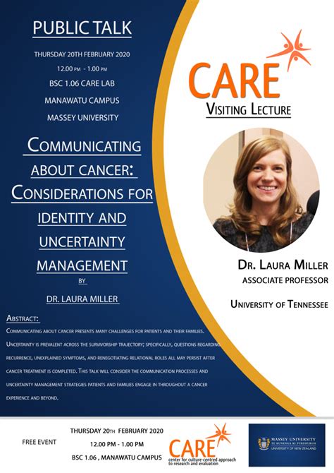 Care Visiting Lecture Public Talk Dr Laura Miller University Of
