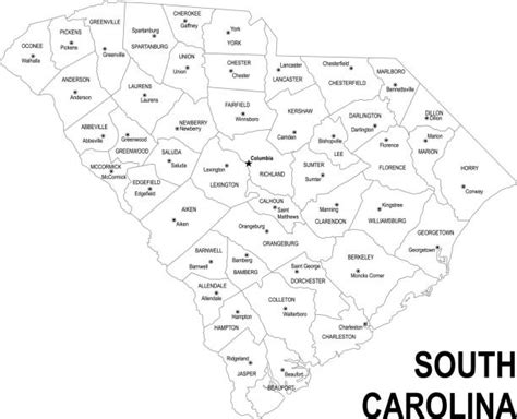 South Carolina Map Counties Stock Vectors Istock