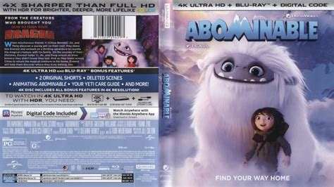 Abominable 2019 4k Uhd Blu Ray Cover And Labels Dvdcovercom
