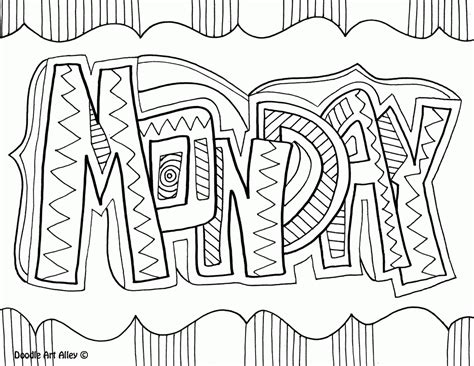 Days Of The Week Printable Coloring Pages - Coloring Home