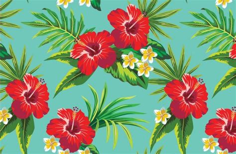 Turquoise Hibiscus Print Wallpaper Uk Flower