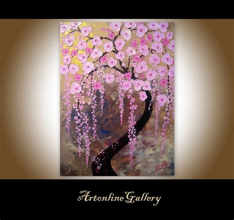 Original Painting Cherry Blossoms Tree Of Life Painting Oil Acrylic