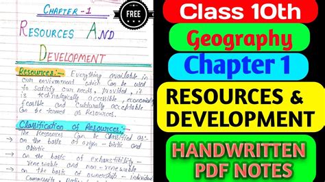 Chapter 1 Resources And Development Geography Class 10th