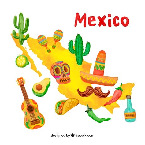 Mapa De México Hecho A Mano Vector Gratis