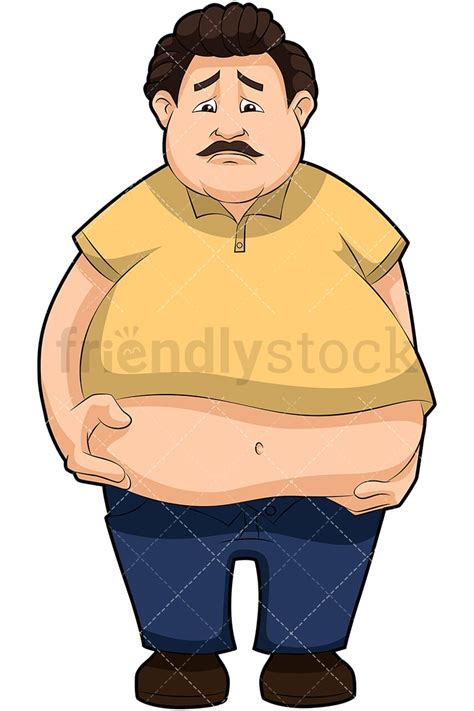 Regretful Overweight Man Cartoon Vector Clipart Friendlystock