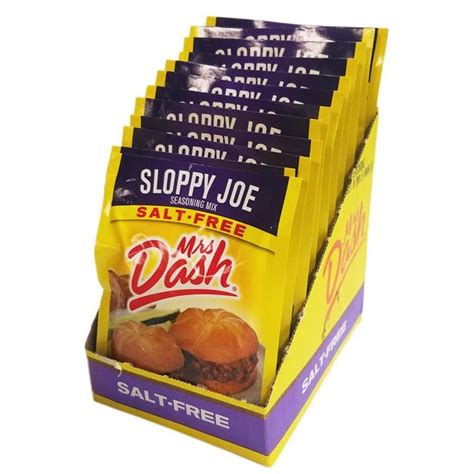 Dash is the salt free alternative for spicing up your favorite meals. Case of 12 Mrs Dash Salt-Free Sloppy Joe Seasoning Mix- 12 ...